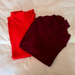 Banana Republic x2 mock turtle necks M NWOT